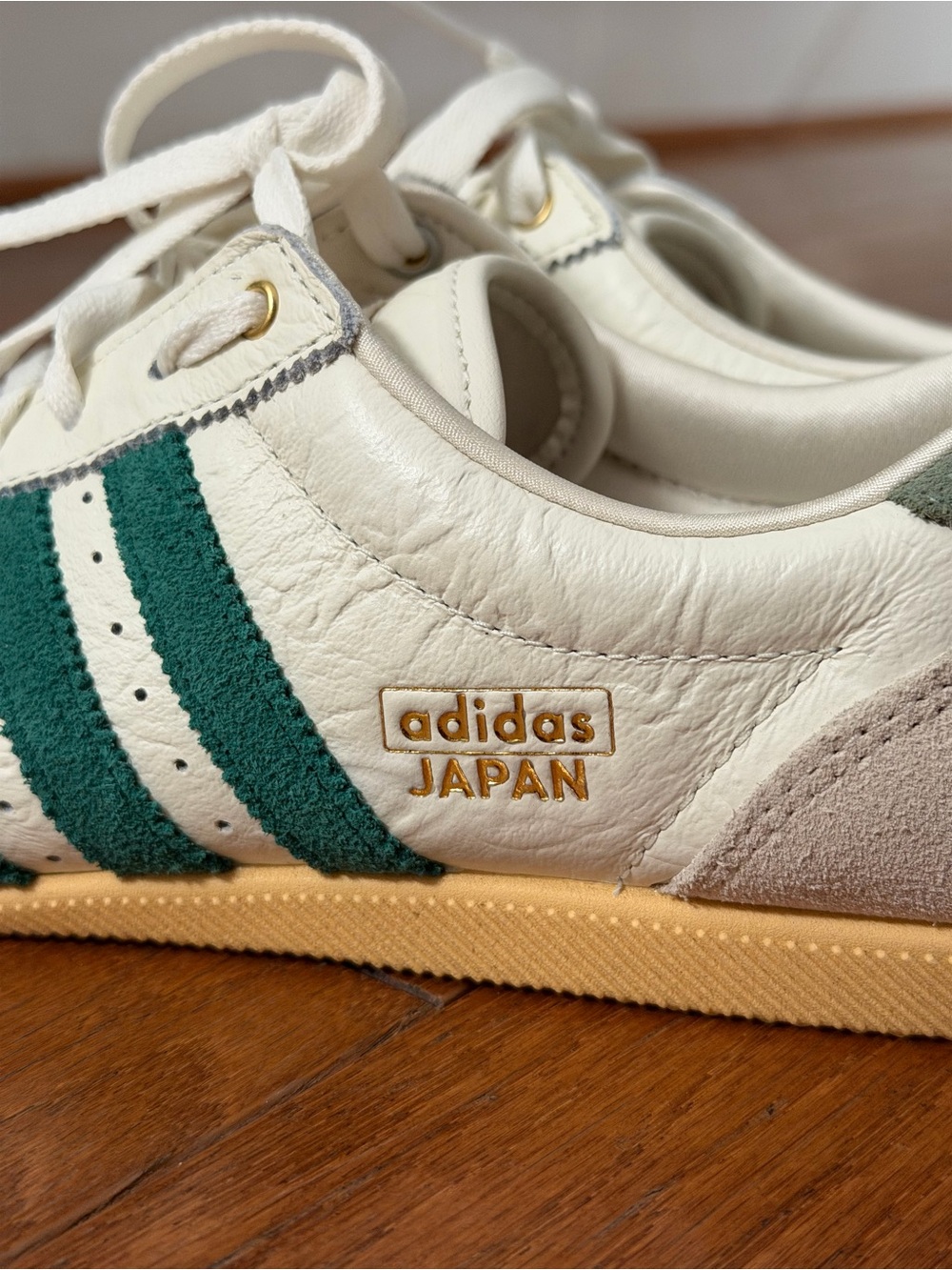 adidas Women’s White & Teal Samba-Inspired Leather Sneakers - Picture 3 of 5